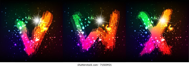 vector colorful  font