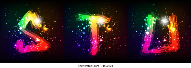 vector colorful  font