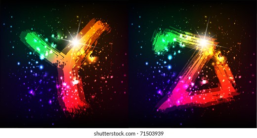 vector colorful  font