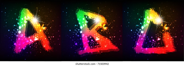 vector colorful  font