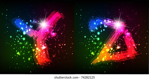 vector colorful font