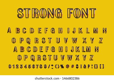 Vector colorful font modern typography. 3d alphabet slanted sans serif style  