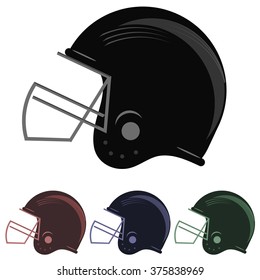 Vector Colorful Football Helmet Icons