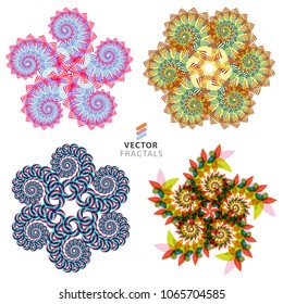 Vector Colorful Fractal Creative Design Collection