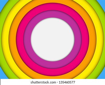 Vector - Colorful Frame with Circles Rainbow