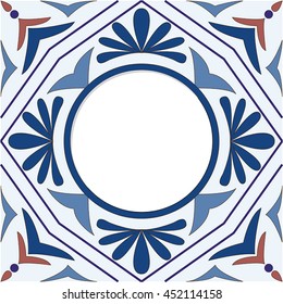 Vector colorful frame with decorative tile background.