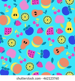 vector colorful Fruit background in Flat style-Healthy Eating pattern