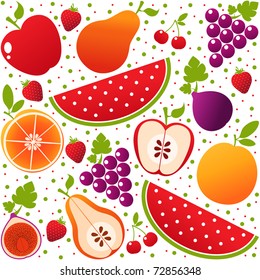 Vector colorful fruits background