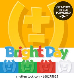 Vector colorful funny alphabet. Contains different colors style. Symbols