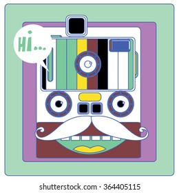 vector colorful funny mask face illustration