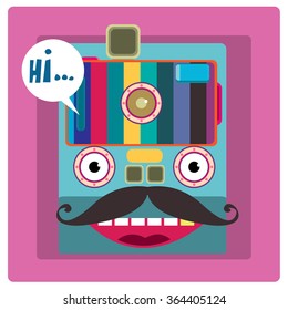 vector colorful funny mask face illustration