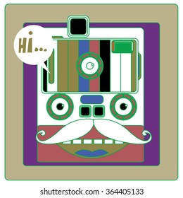 vector colorful funny mask face illustration