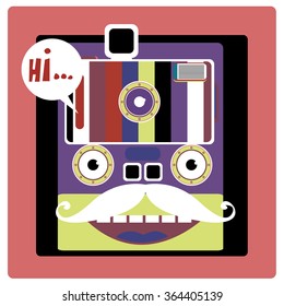 vector colorful funny mask face illustration