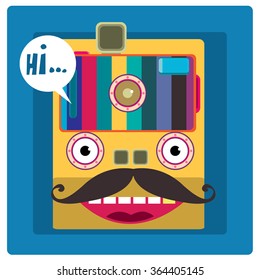 vector colorful funny mask face illustration
