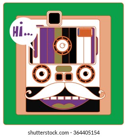 vector colorful funny mask face illustration