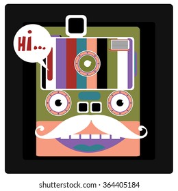 vector colorful funny mask face illustration