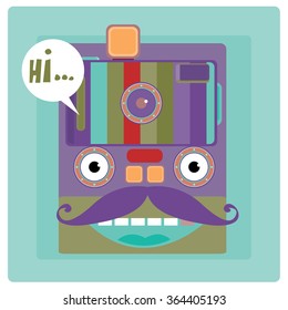 vector colorful funny mask face illustration