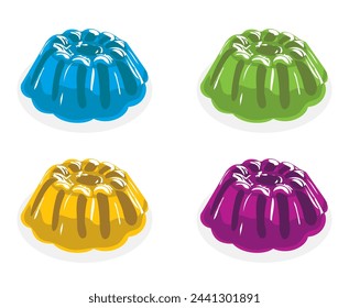 vector colorful gelatin jelly assortment