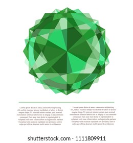 Vector colorful gem diamond icon with text on the white background.