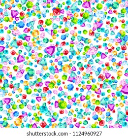 Vector colorful gem stones background element in flat style