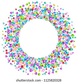 Vector colorful gem stones background element in flat style