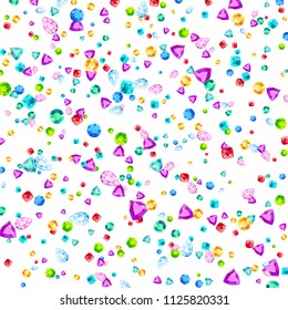 Vector colorful gem stones background element in flat style