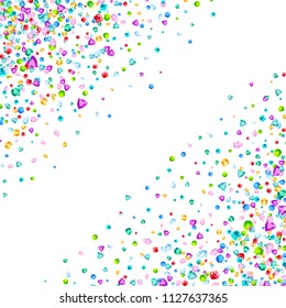 Vector colorful gem stones background element in flat style