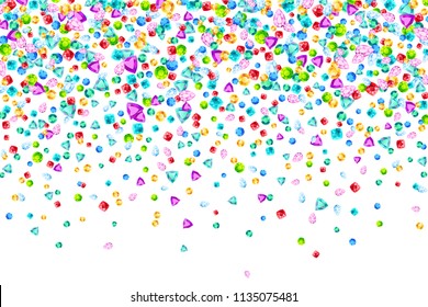 Vector colorful gem stones background element in flat style