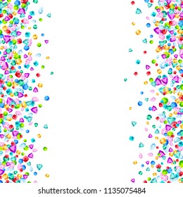 Vector colorful gem stones background element in flat style