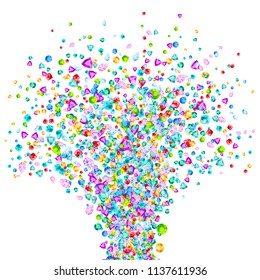 Vector colorful gem stones background element in flat style