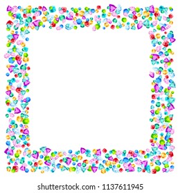 Vector colorful gem stones background element in flat style