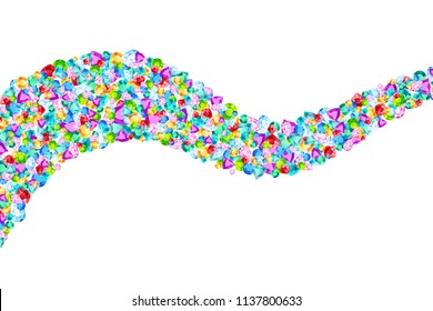 Vector colorful gem stones background element in flat style
