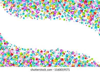 Vector colorful gem stones background element in flat style