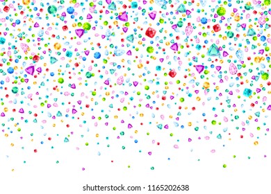 Vector colorful gem stones background element in flat style