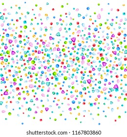 Vector colorful gem stones background element in flat style