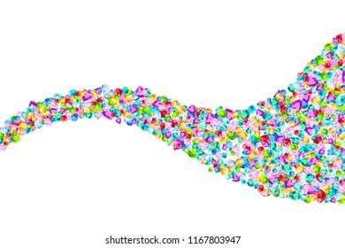Vector colorful gem stones background element in flat style