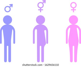 vector colorful gender neutral set icon on white background. symbol. sign. isolated.