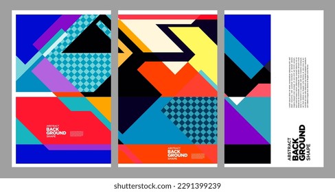 Fondo abstracto geométrico de color vectorial para banner de verano 
