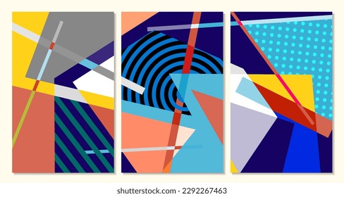 Fondo abstracto geométrico de color vectorial para banner de verano 