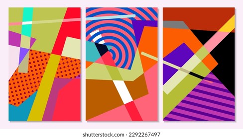 Fondo abstracto geométrico de color vectorial para banner de verano 