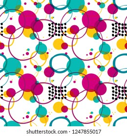 Vector colorful geometric abstract seamless pattern background. Perfect for textile design, fashion prints, paper backgrounds and print on demand products.
