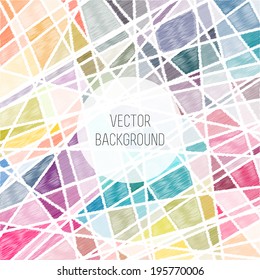 Vector colorful geometric background. Pencil lines