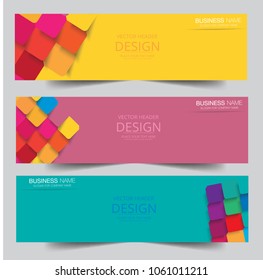 Vector colorful geometric banner web header design Abstract geometric shape. Can be adapt to Brochure, Annual Report, Magazine, Poster, Corporate Presentation web header.