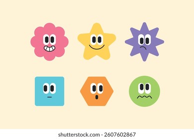 Vector Colorful Geometric Characters with Fun Expressions