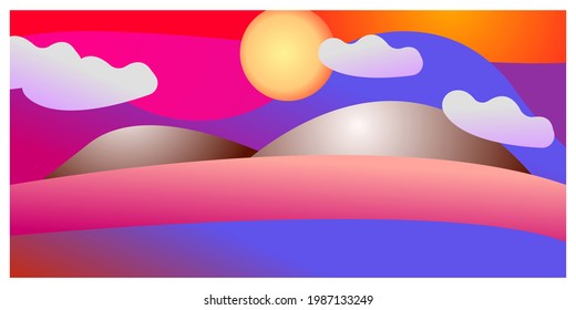 Vector colorful geometric curve frame and border background for Summer