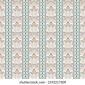 Las rayas de forma floral geométrica y colorida del vector son un fondo de patrón sin fisuras. Para tela, textil, elementos de decoración interior, tapicería, envoltura.