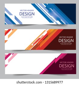 Vector colorful geometric line abstract swoosh background. Abstract corporate business banner web template, horizontal advertising business banner layout template flat design set.
