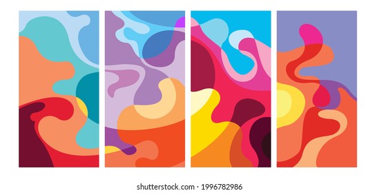 Patrón de fondo abstracto de líquido geométrico de color vectorial para la plantilla de medios sociales