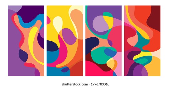 Vector colorful geometric liquid abstract background pattern for social media template