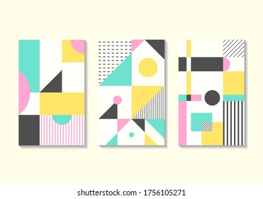Vektorfarbige Geometrie auf weißem Hintergrund Sammlung für Broschürenbanner und Publikation